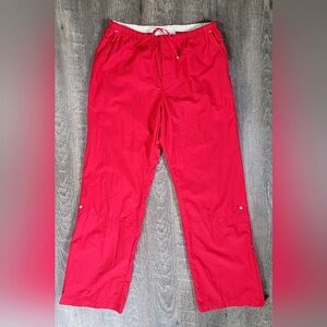 Y2K Old Navy Vintage‎ Swishy Track Pants Women's L Red Elastic Waist Lightweight